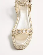 Valentino Rockstud Flatform Sandal In Laminated Nappa Leather 45Mm - Image 3